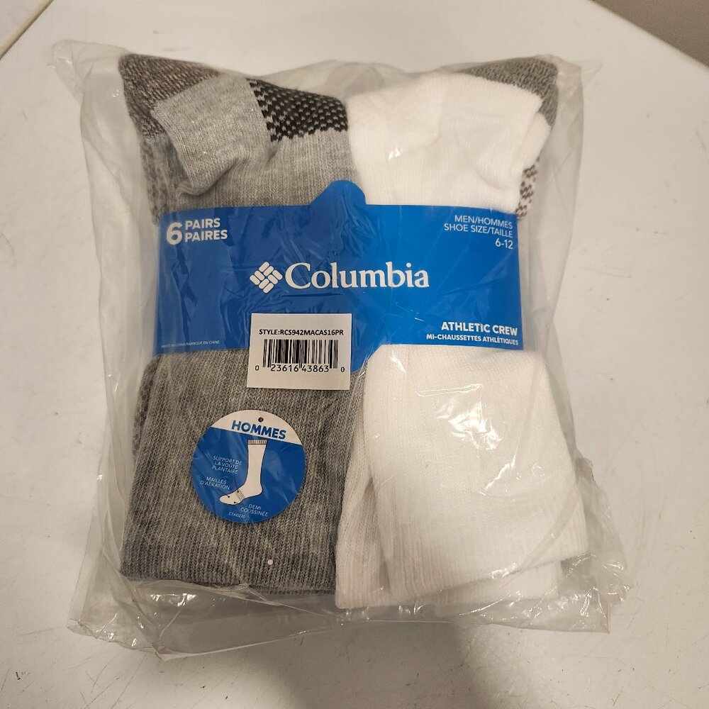 Columbia Men's Athletic Crew Socks - Pack of 6